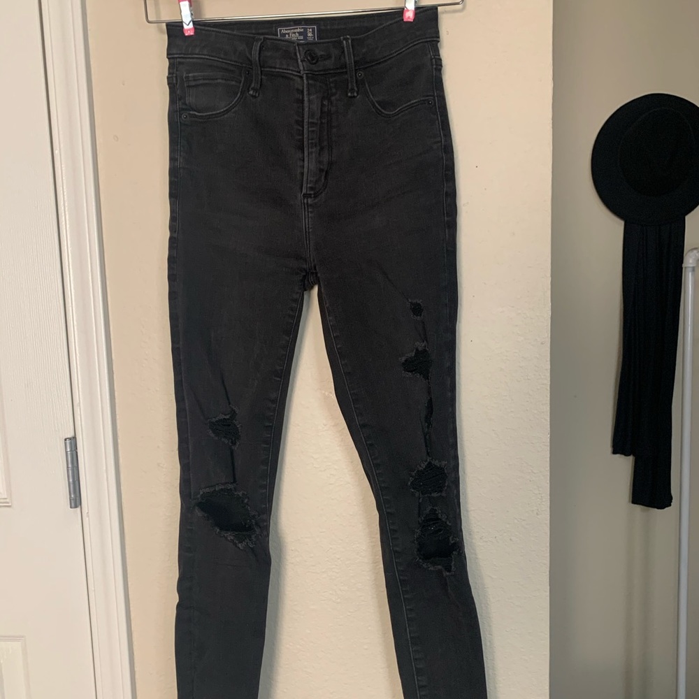High waist ripped skinny jeans